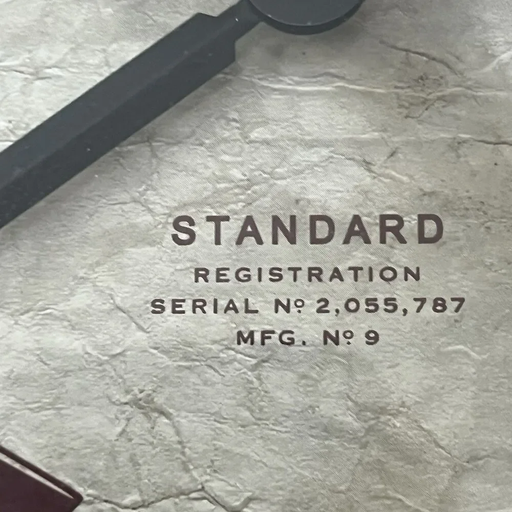 Vintage Sterling &Noble Clock Company Maroon Standard Rustic #2,055,757 MFG. #9